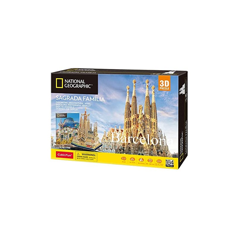 National Gegraphic. La Sagrada Familia en Barcelona. Puzzle 3D 184 piezas-caja