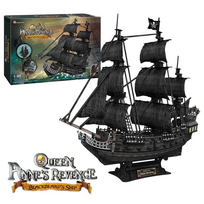 Queen Anne's Revenge. Blackbeard Ship, puzzle 3D