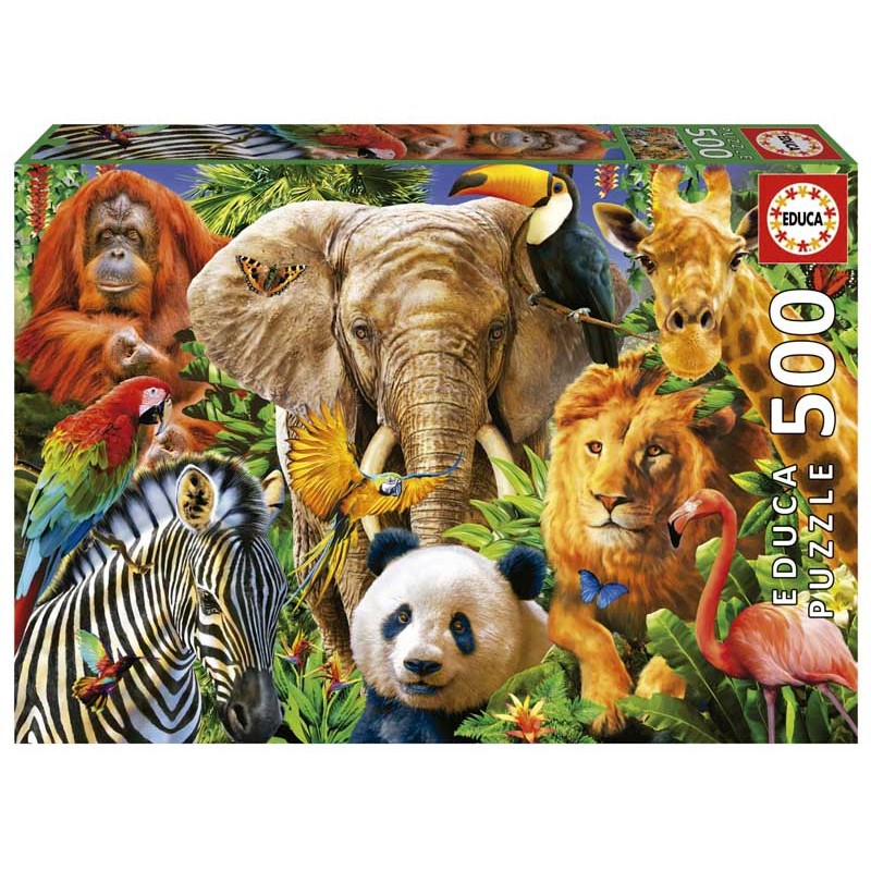 Collage de Animale Salvajes. Puzzle 500 piezas