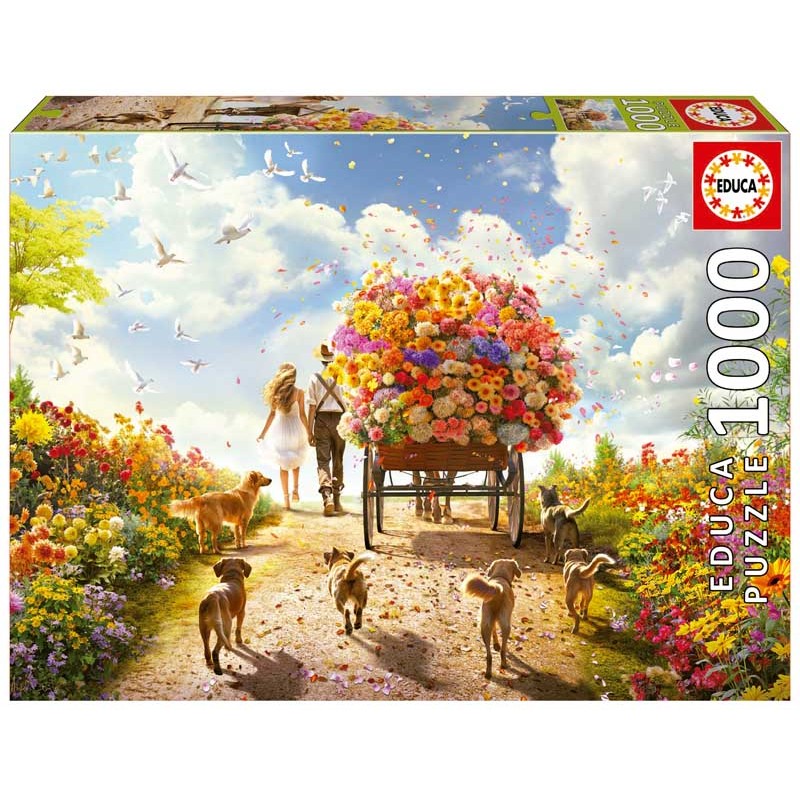 Carro de flores. Puzzle 1000 piezas