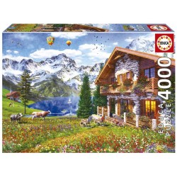 Hogar en los Alpes. Puzzle 4000 piezas
