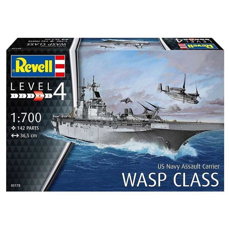 Revell_ WASP Class. US Navy Assault Carrier_ 1/700 caja